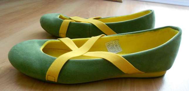 Buty baleriny żółte zielone 38 śliczne