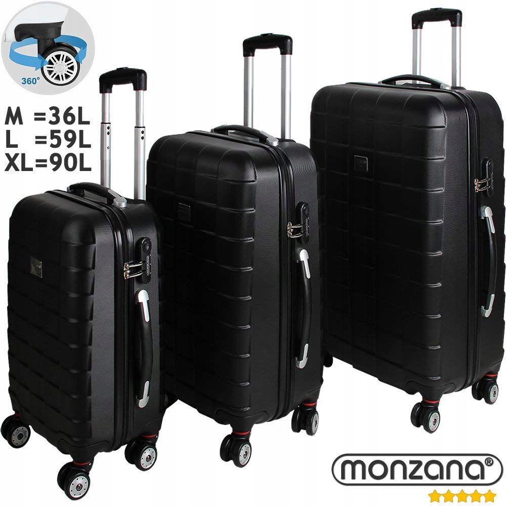 X6 MONZANA Zestaw 3 walizek podróżnych z kółkami