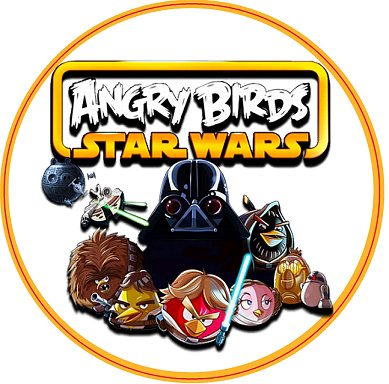 BARDZO GRUBY OPŁATEK NA TORT ANGRY BIRDS STAR WARS