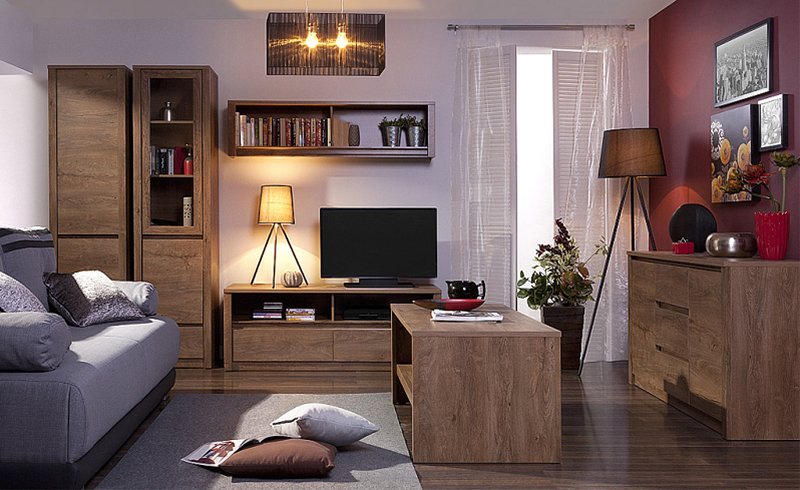 Zestaw Monti, Mebel Bos, DĄB LEFKAS SALON/GABINET