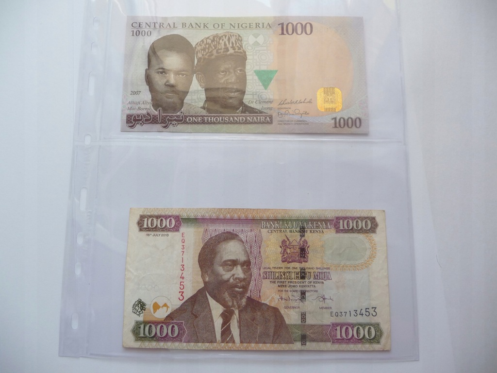Kenia 1000 KES St.3, Nigeria 1000 Naira St.1-/2+