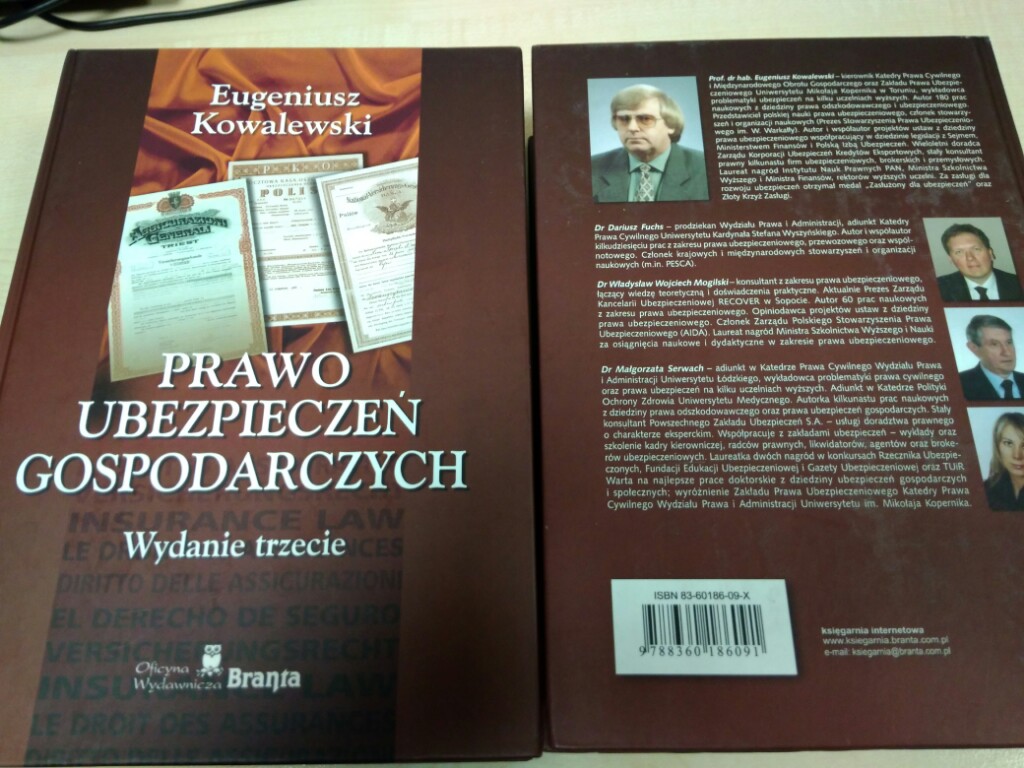 książka Prawo ubezpieczeń gospodarczych Kowalewski