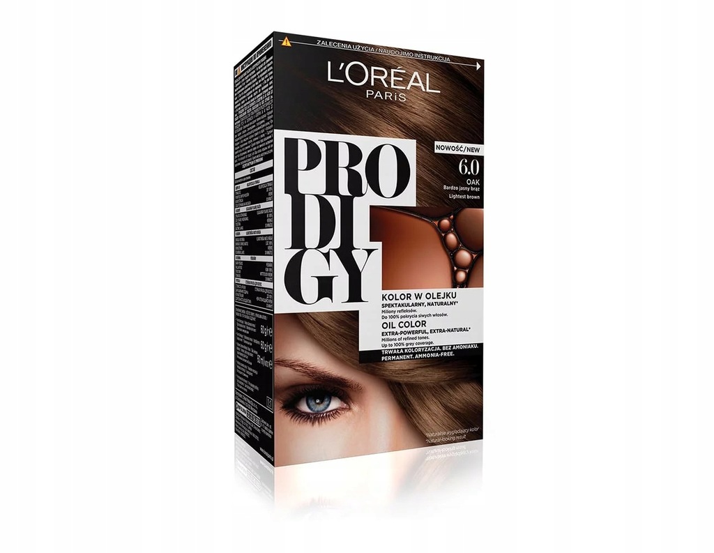 L'Oreal Prodigy Farba 6.0 oak bardzo jasny brąz