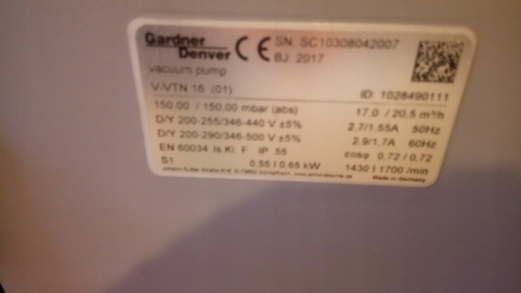 Pompa Próżniowa Gardner Denver VVTN 16 26 41 7481784378 oficjalne