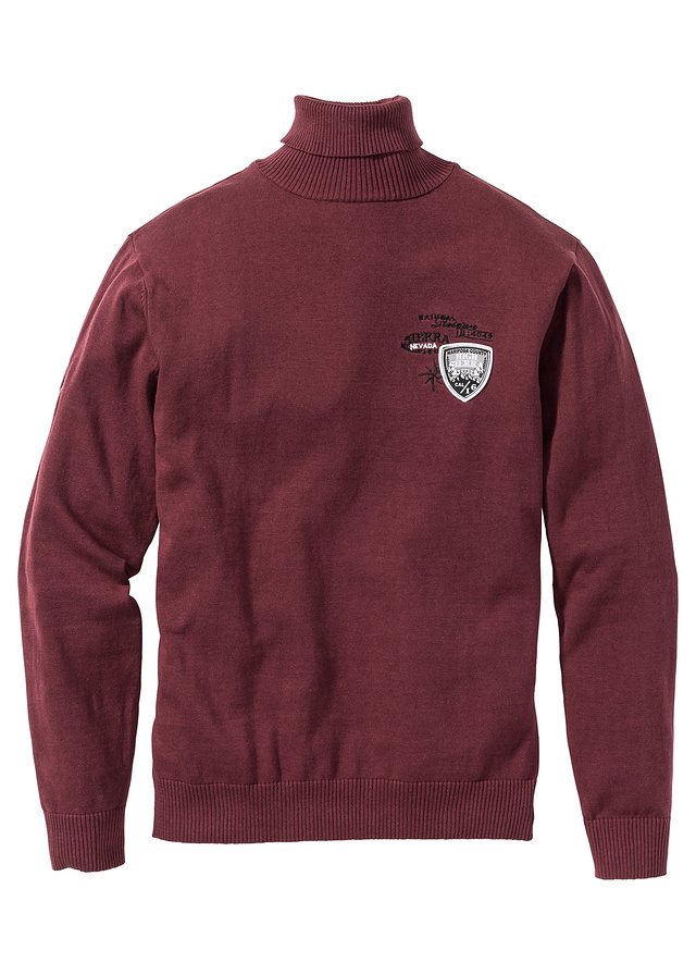 Sweter z golfem Regular  czerwony 52/54 (L) 950444