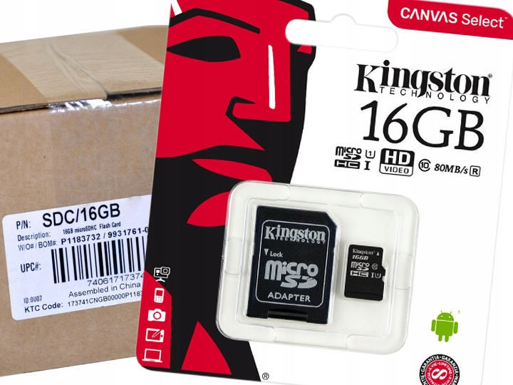 KARTA KINGSTON MICROSD 16GB MICRO + ADAPTER SD