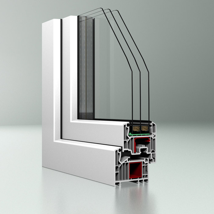 OKNA PCV VEKA Soft Line 82 MD, OKNO 3szyby Ug=0,5 7438730865