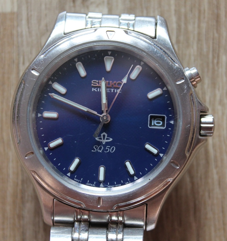 Zegarek SEIKO KINETIC 5M43 0C70 SQ 50 ze STALI BCM
