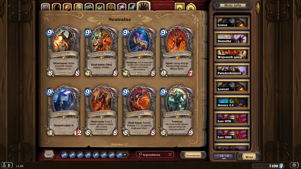 Konto Hearthstone 120 Kart Legendarnych i wiecej.