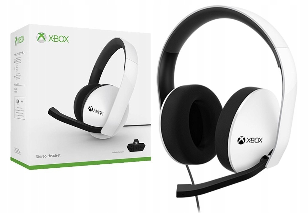 SŁUCHAWKI HEADSET STEREO + ADAPTER XBoX ONE BIAŁE. 7591845455