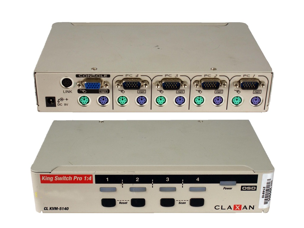 Claxan CL KVM-5140 4-Ports KVM Switch OSD KNV104D