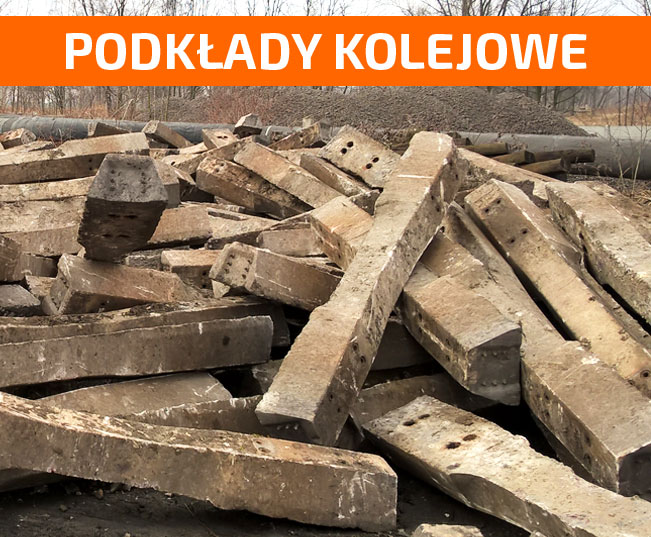 Betonowe PODKŁADY KOLEJOWE gruz betonowy KRUSZYWA