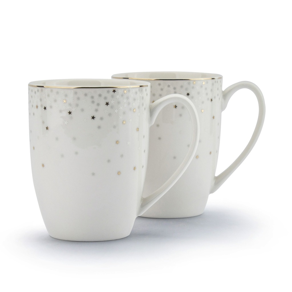 KUBEK PORCELANOWY GWIAZDKI BIAŁY 320 ml 2 szt.