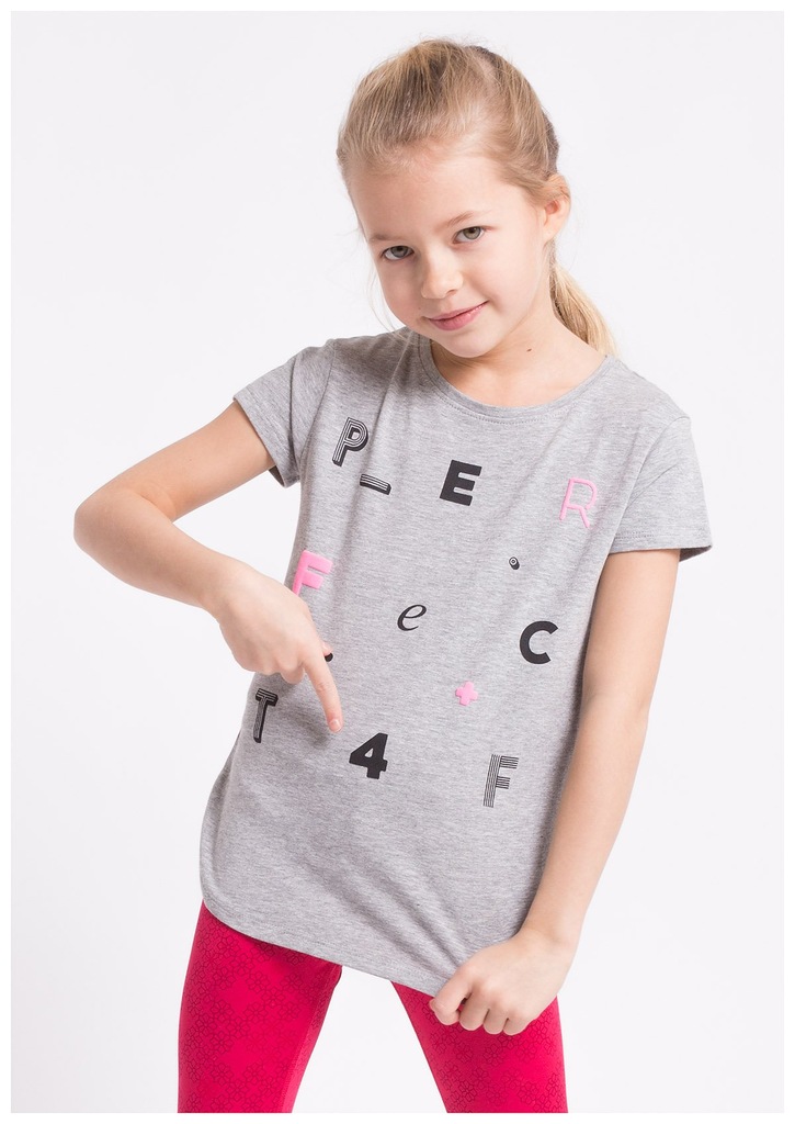 Koszulka dziewczęca 4F T-shirt JTSD103 - 110