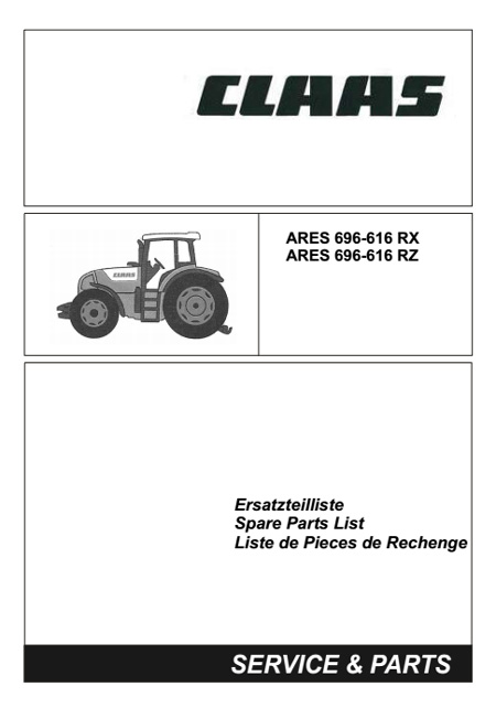 Claas ARES 696 - 616 RX/RZ - katalog części