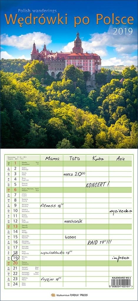 Kalendarz 2019 notatnikowy Wędrówki po Polsce WS5