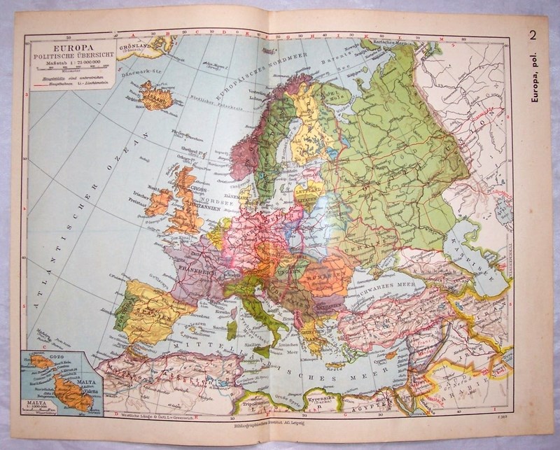 mapa europy z 1935 roku EUROPA. Mapa 1935.   7413111421   oficjalne archiwum Allegro