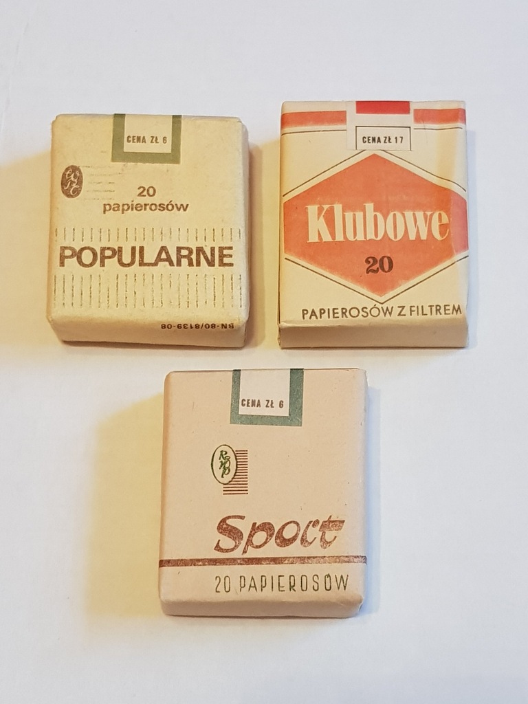 Papierosy Sport Klubowe Zestaw startowy PRL