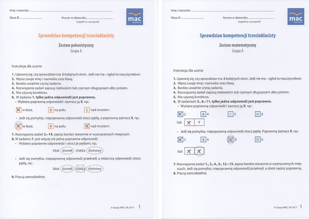 Sprawdzian Trzecioklasisty Testy Z Matematyki Klasa 3 Do Druku