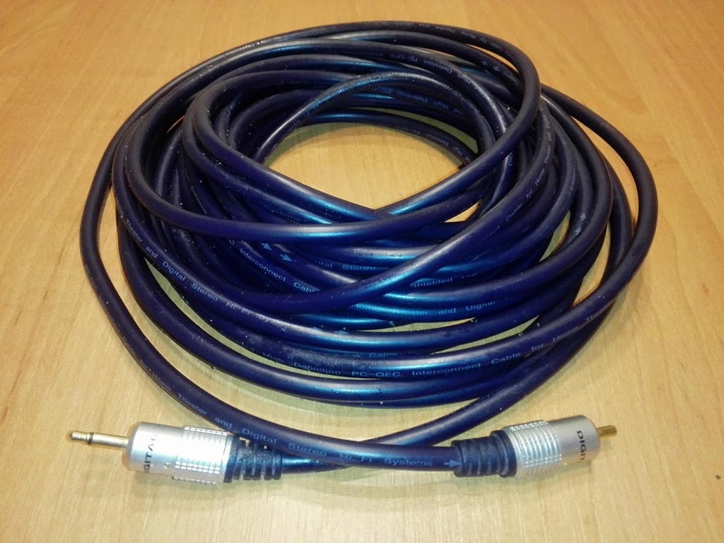 Kabel cyfrowy Coaxial SPDIF mini jack- RCA 10m