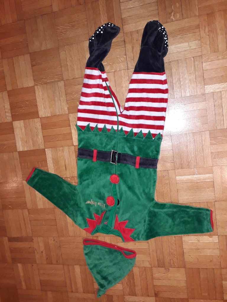strój świąteczny,Elf, pajac świąt.+czapka,rozm. 8