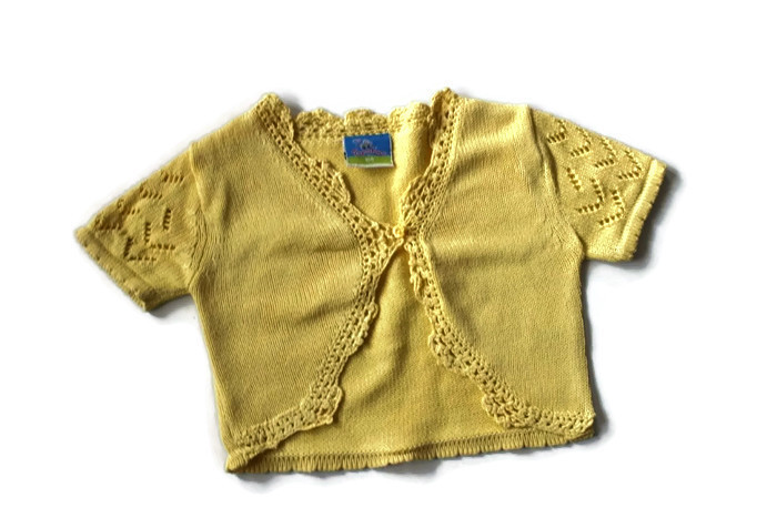 b640*TOPOLINO* Żółte bolerko sweterek 104