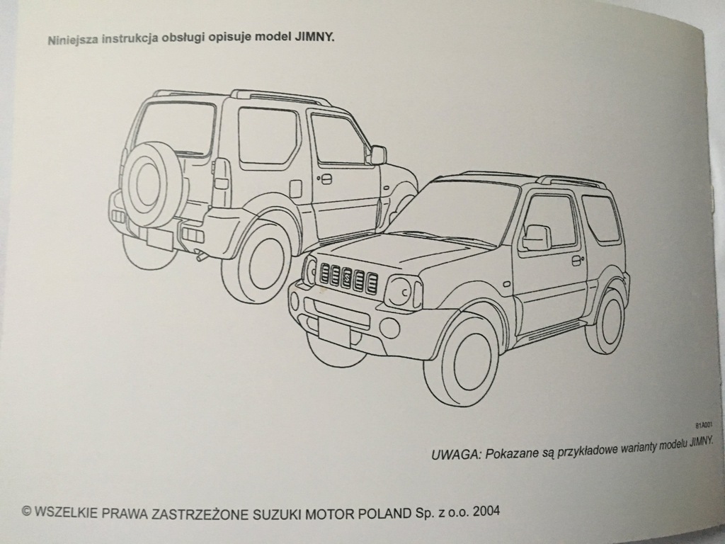 Suzuki Jimny polska instrukcja obsługi obsługa