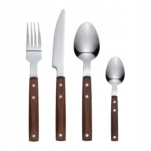 IKEA RUSTIK Komplet sztućców, 24 szt drewno rączka