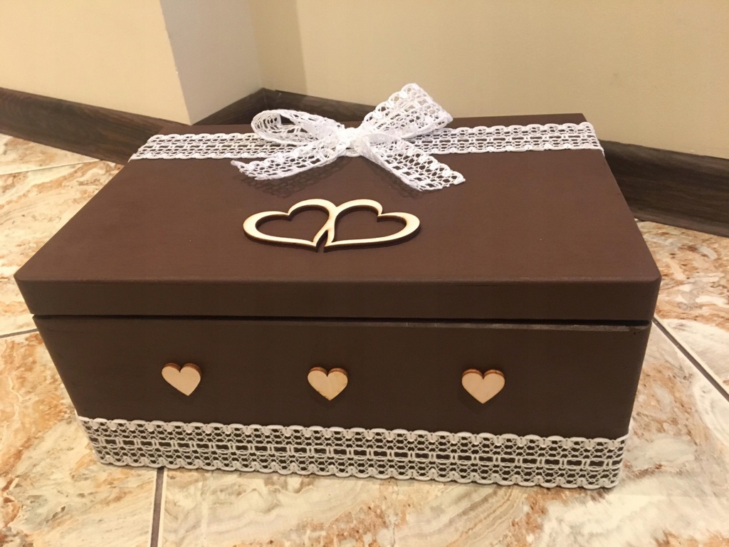 Pudełko na koperty w stylu rustykalnym wesele