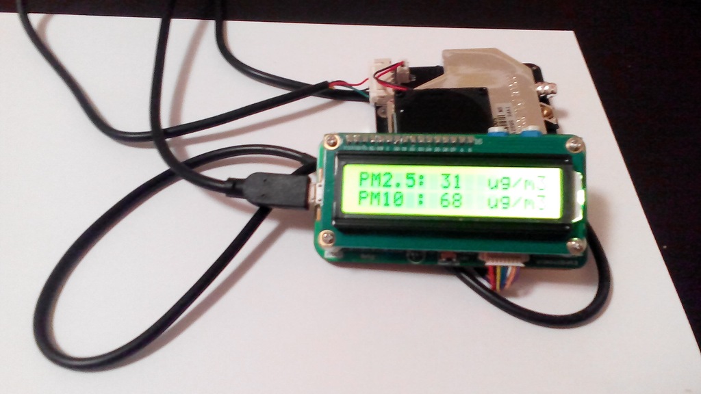 Wyświetlacz LCD do czujnika pyłu PM10 PM2.5 SDS011