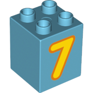 LS NOWE LEGO DUPLO obrazkowe klocek 2x2x2 CYFRA 7