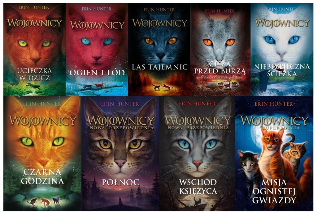 WOJOWNICY SERIA ERIN HUNTER PAKIET 9 KSIĄŻEK
