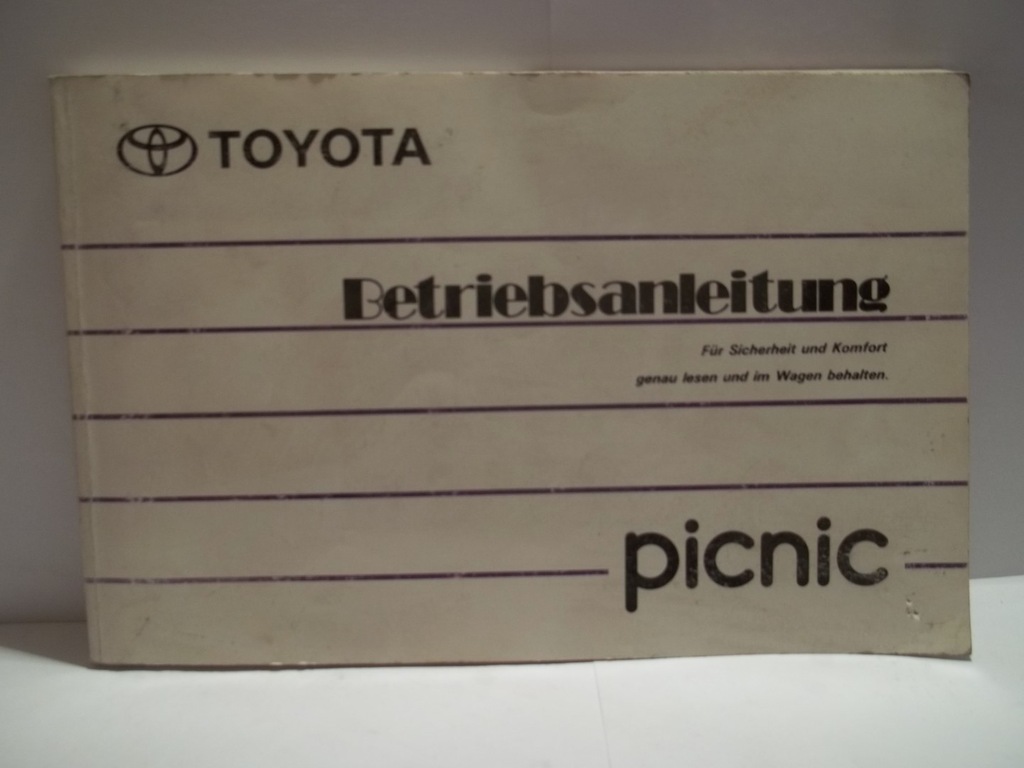 TOYOTA PICNIC - Instrukcja Obsługi J.Niemiecki