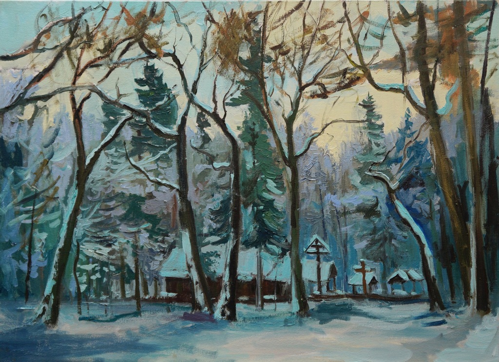 Zima w Puszczy. Uroczysko Krynoczka 50x70