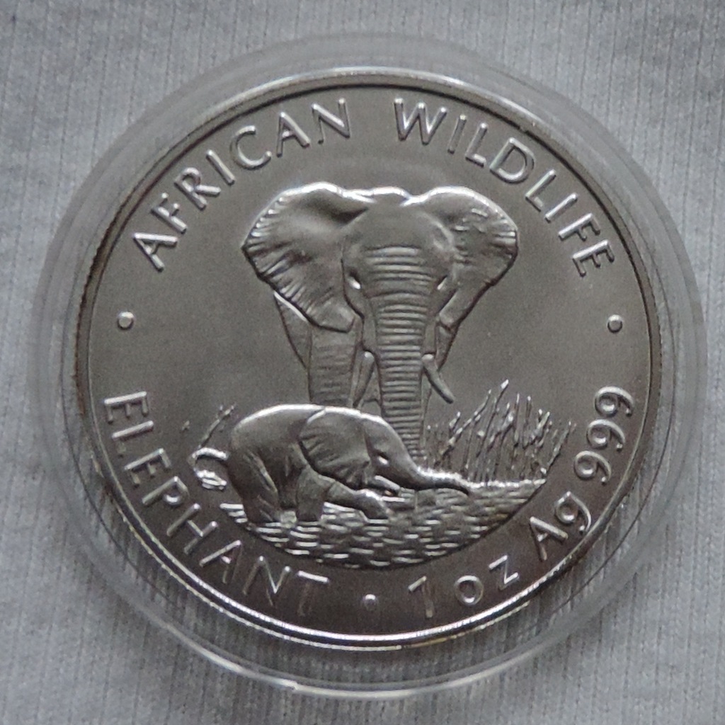 ZAMBIA 1998 słoń 1 oz Ag 999 