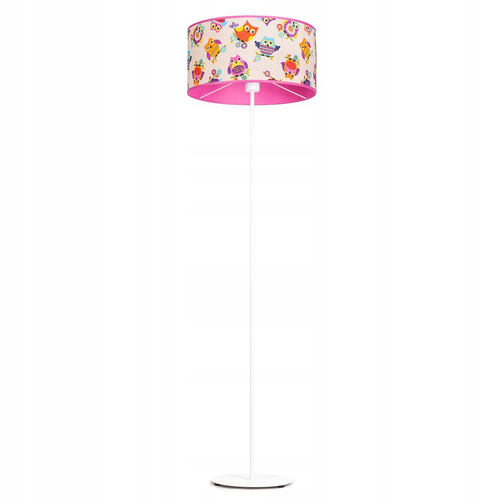 Lampa podłogowa stojąca z abażurem różowa POLSKA