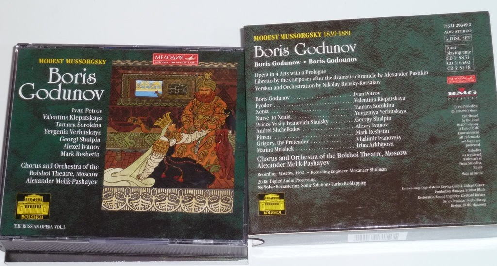 MUSSORGSKY - BORIS GODUNOV 3CD MELIK-PASHAYEV