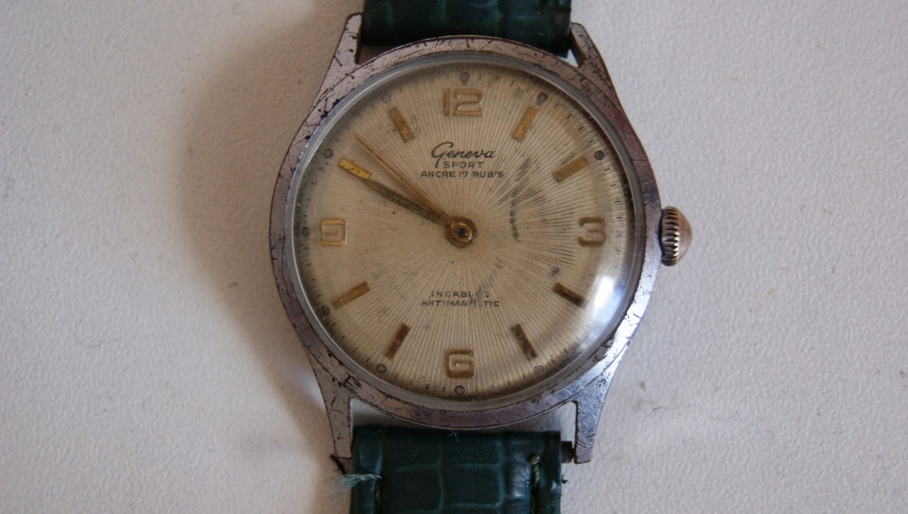 stary zegarek GENEVA SPORT ANCER 17 RUBIS