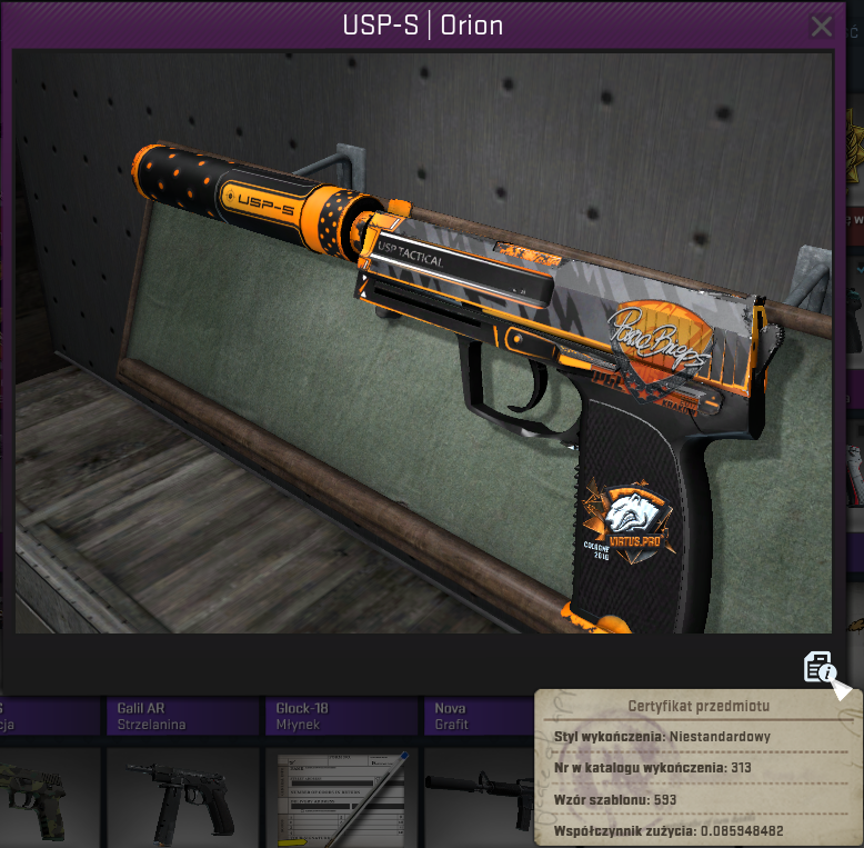 CS:GO USP-S Orion Float Value: 0.08 MW 4/5
