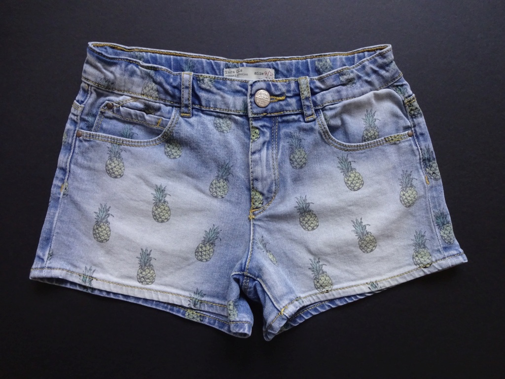 SZORTY dziewcz. jeans ananasy Zara  140/146