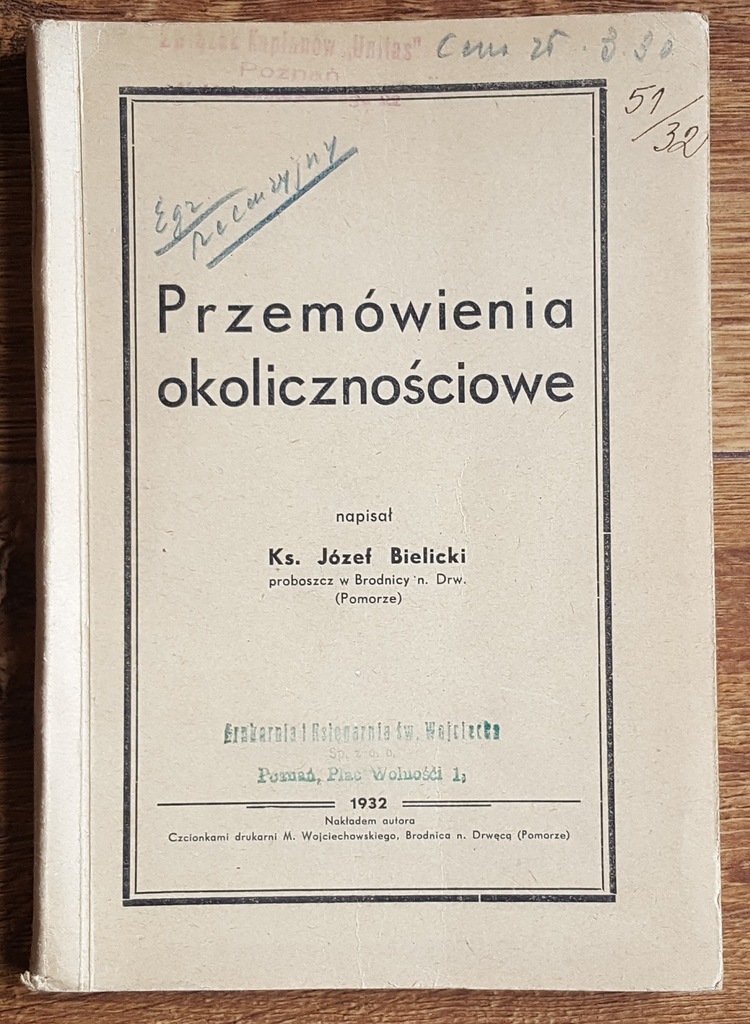 Józef Bielicki Przemówienia okolicznościowe 1931