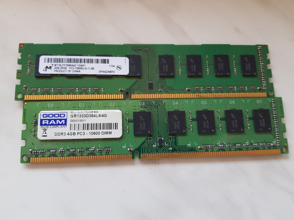 Pamięć RAM 6GB DDR3