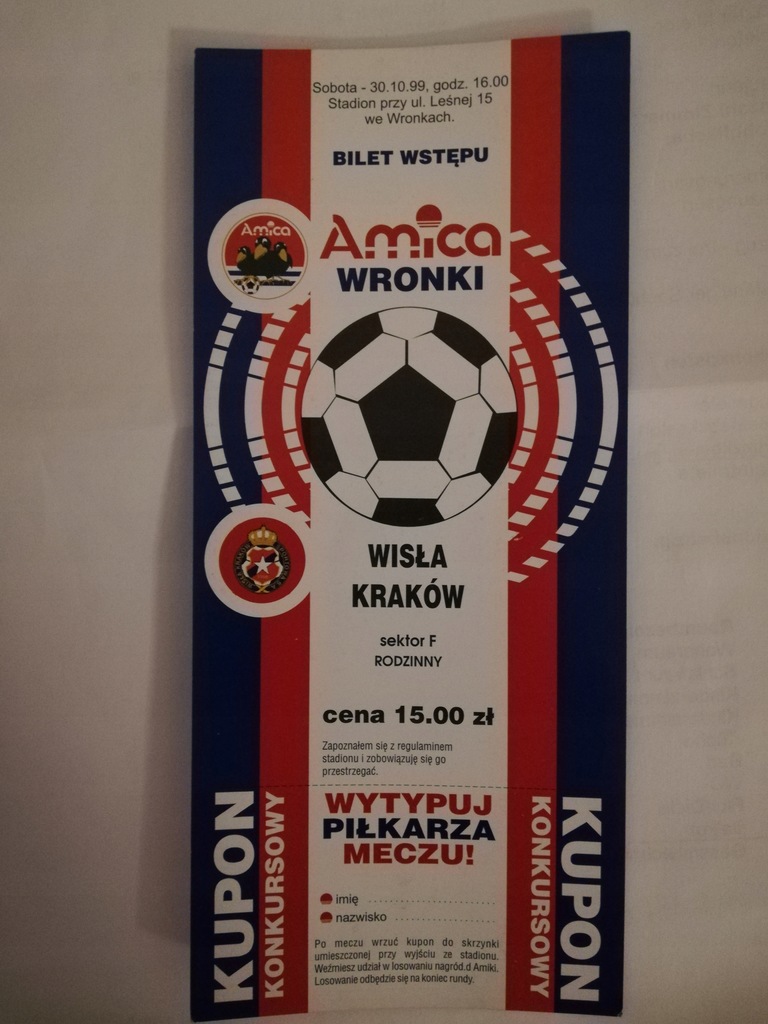 Amica Wronki - Wisła Kraków 30.10.99