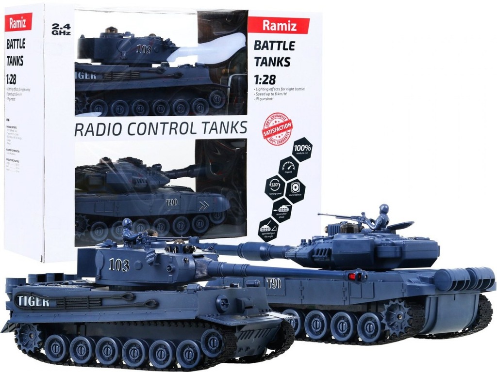 2x  CZOŁG ZDALNIE STEROWANY RC  BITWA TIGER 103 T9