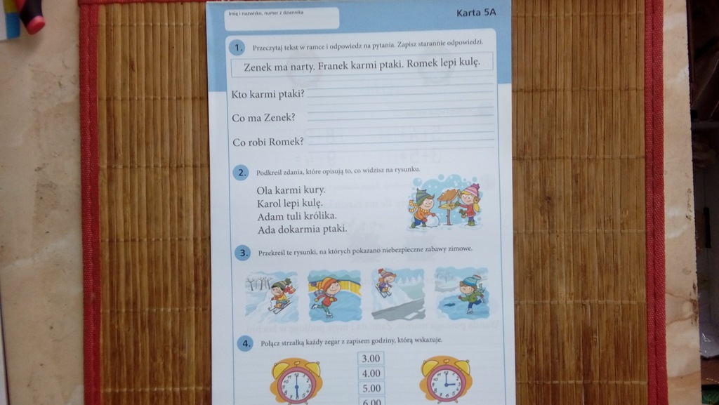 Karty Badania Umiejętności Klasa 1 Karty badań umiejętności w klasie 1, karta 5Ax13 - 6748413722