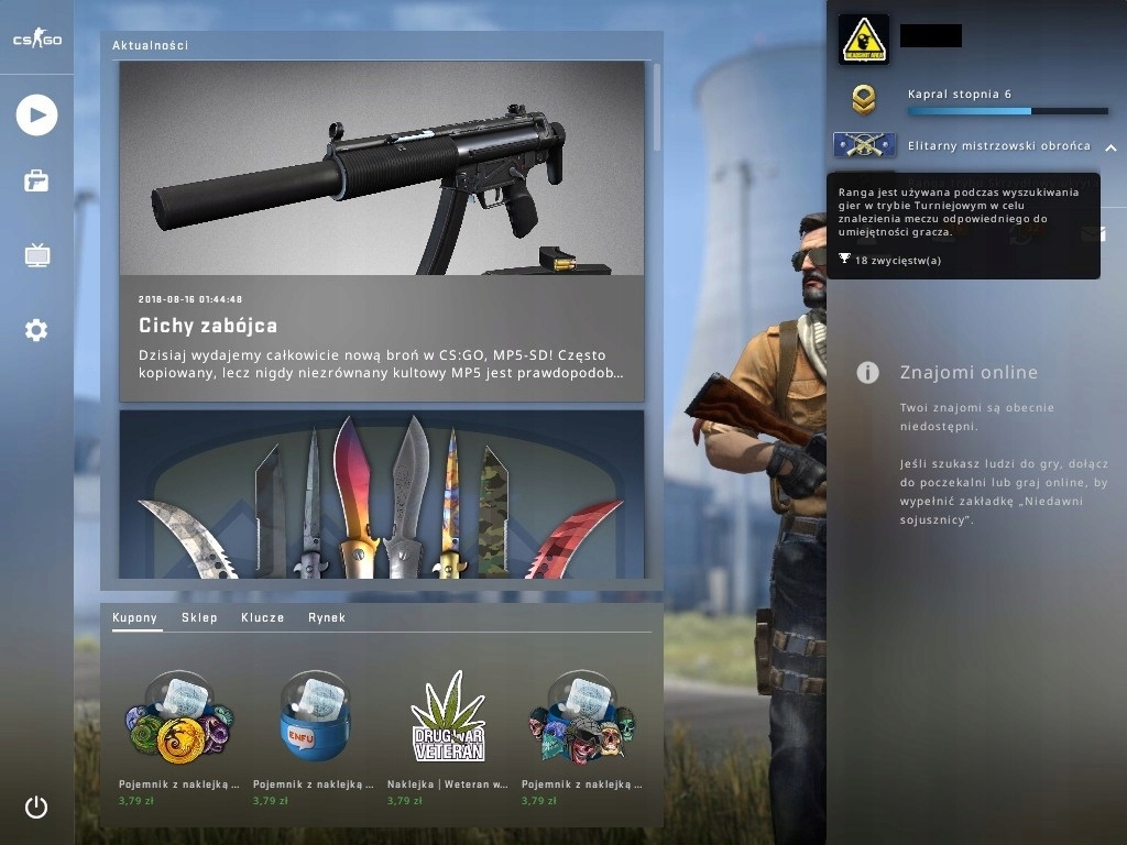 Konto Steam CS:GO Ranga MASTER GUARDIAN ELITE