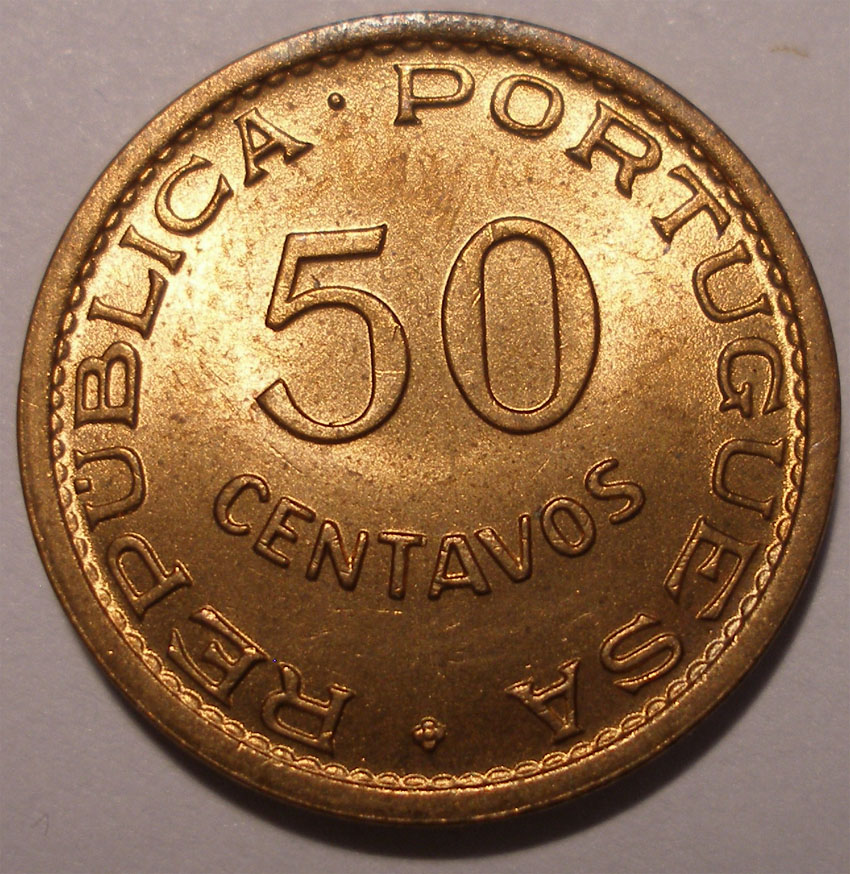 TIMOR WSCH. 50 centavos 1970 STAN GABINETOWY !!