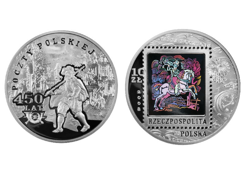 10 zł - 450 lat Poczty Polskiej - 2008