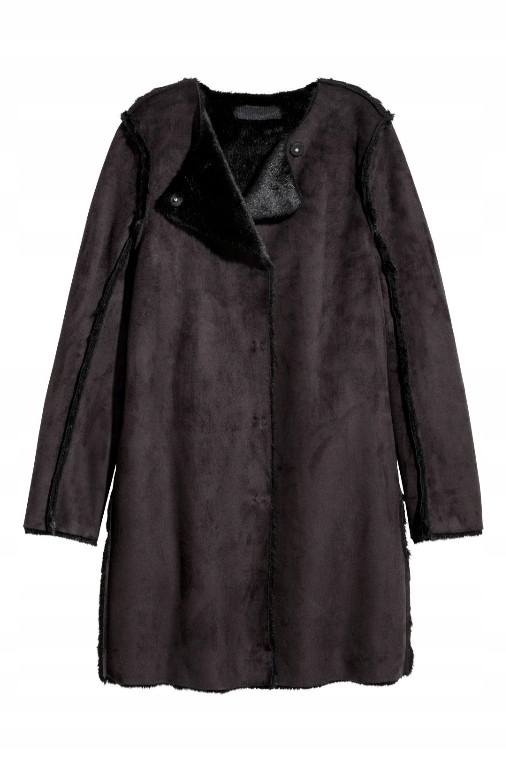 H&M nowy płaszcz zamsz futro kożuch 36