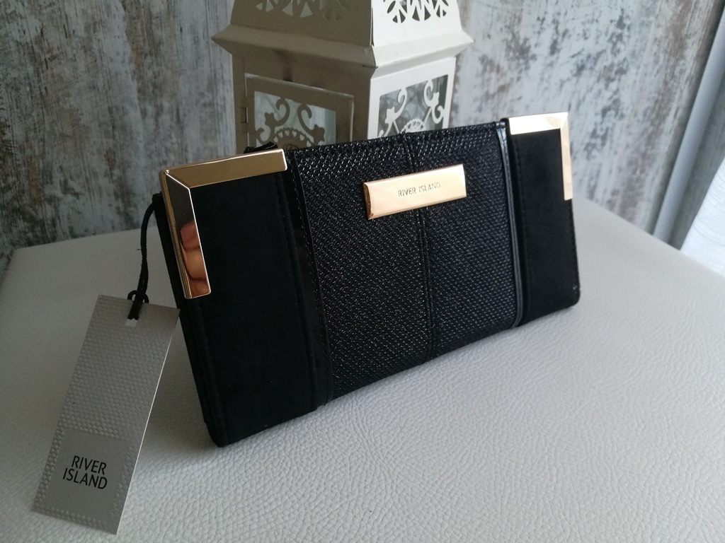 Portfel RIVER ISLAND black RI logo zamsz skora PL